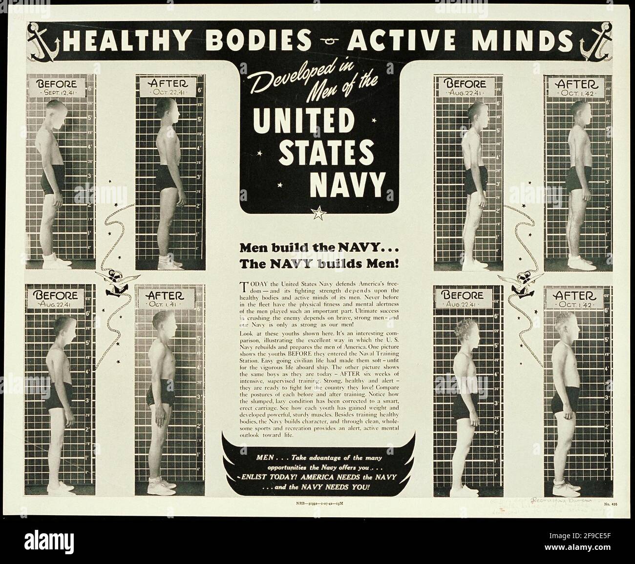 Un poster di reclutamento americano della seconda guerra mondiale per la marina americana Foto Stock