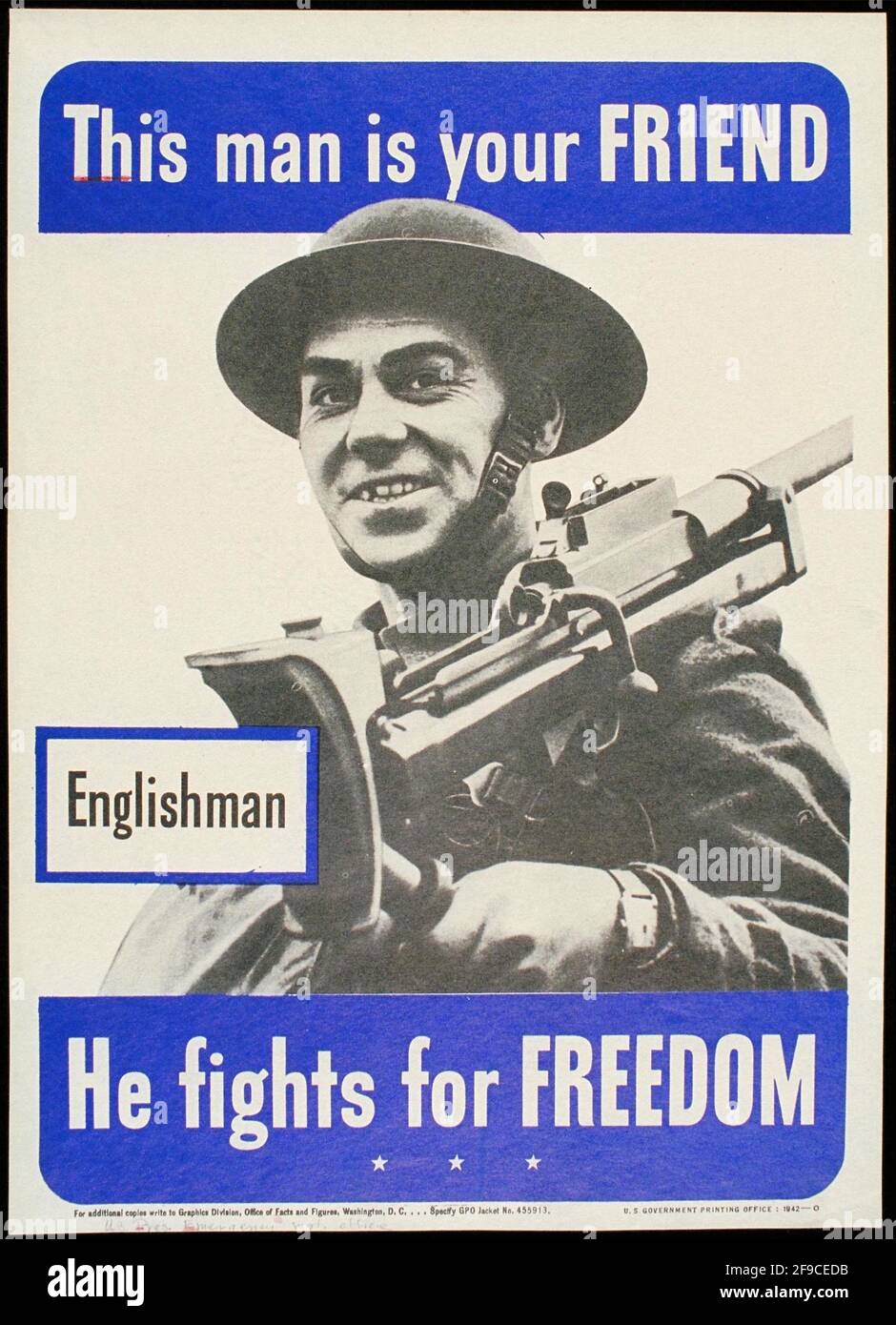 Un poster di reclutamento americano della seconda guerra mondiale per le forze americane Foto Stock