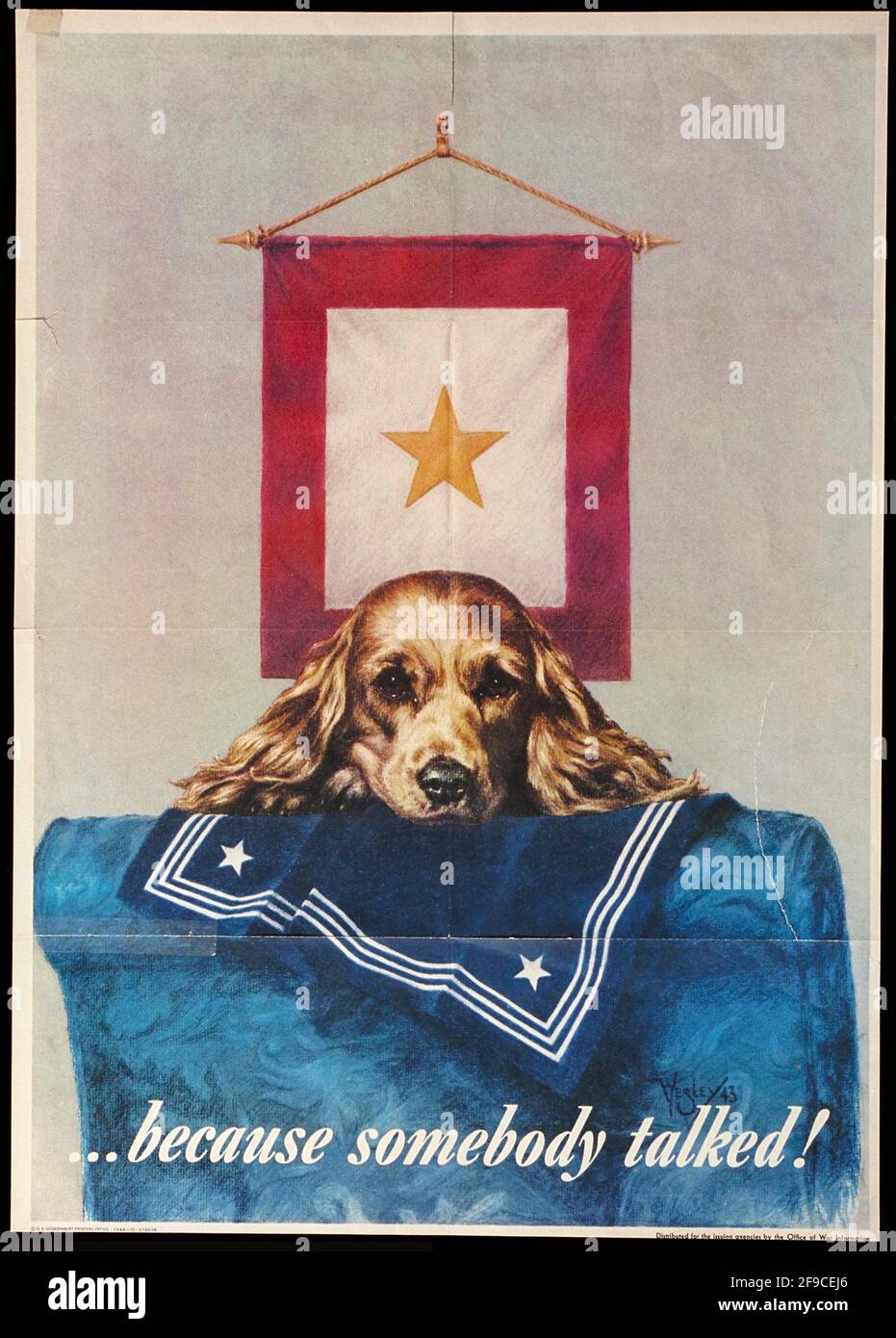 Un poster vintage della seconda guerra mondiale che avverte il pubblico dei pericoli di parlare senza cura Foto Stock