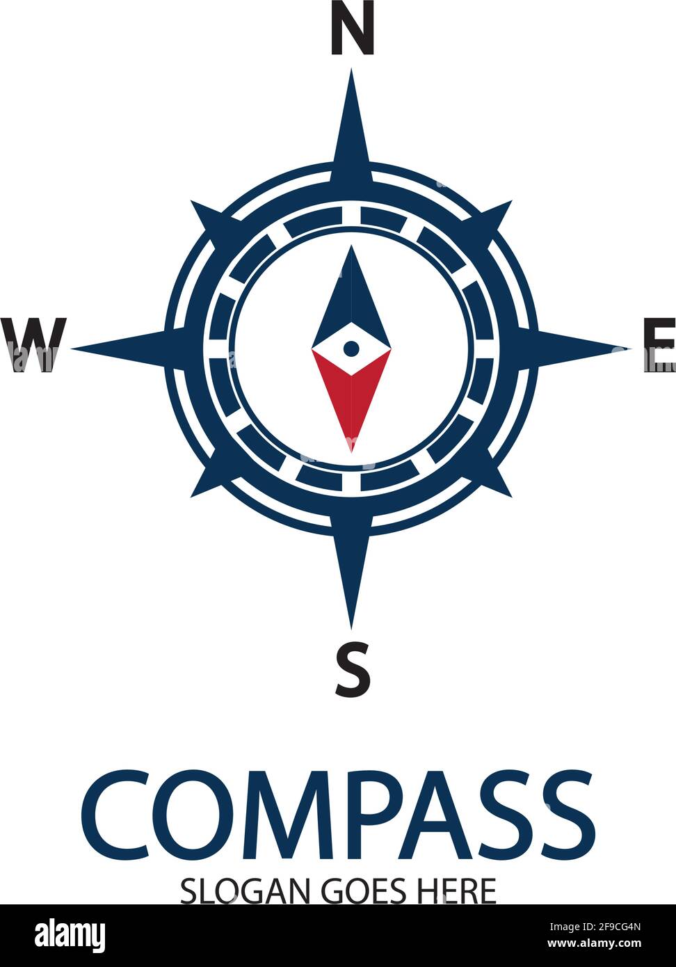 Modello di design del logo Creative Compass Concept Illustrazione Vettoriale