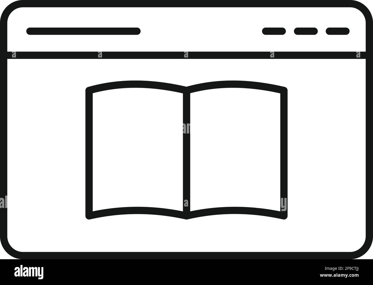 Icona del libro online, stile del contorno Illustrazione Vettoriale