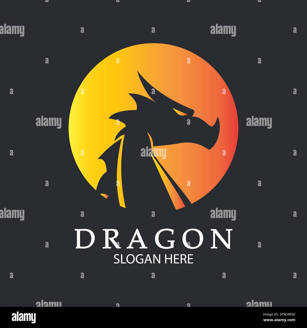 Dragon icona vettore illustrazione logo design template Illustrazione Vettoriale