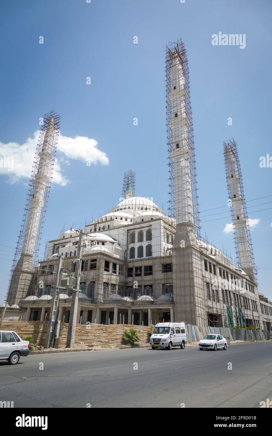 La Grande Moschea Makki in stile ottomano in costruzione, Zahedan, Iran Foto Stock