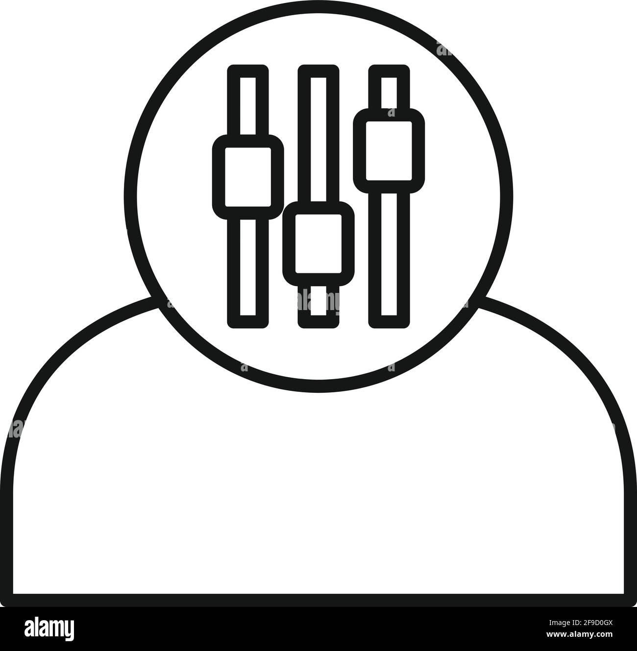 Icona dei tratti personali del fondatore, stile del contorno Illustrazione Vettoriale