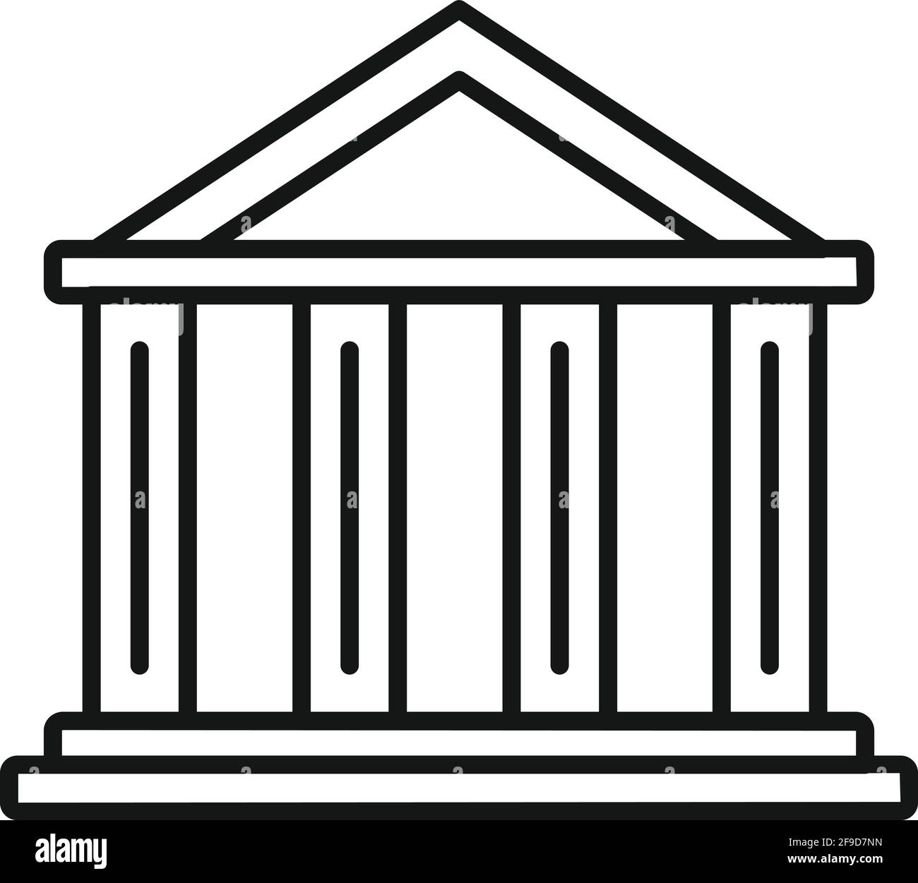 Icona dell'edificio per attestazione, stile del contorno Illustrazione Vettoriale