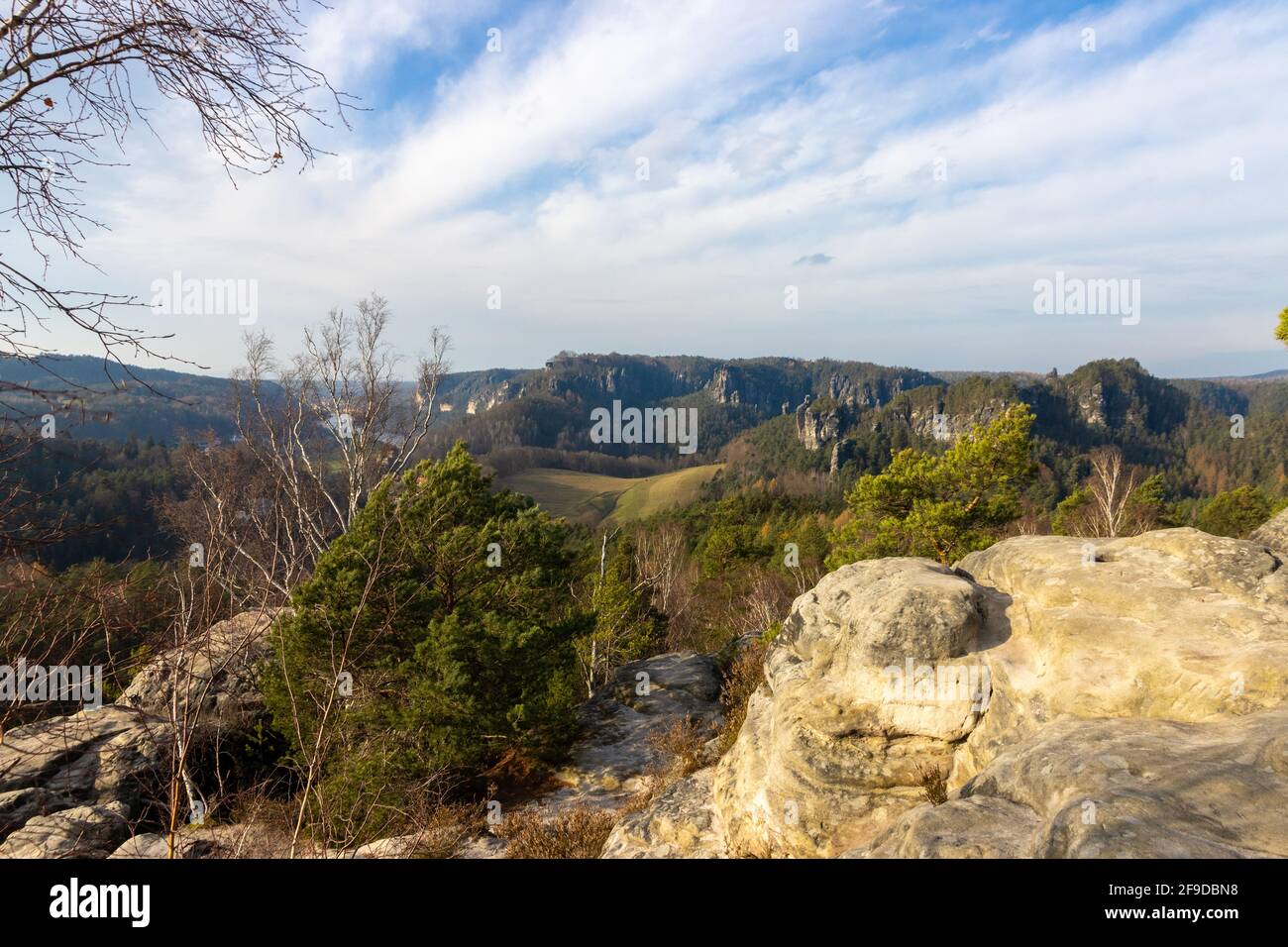 Rocce nella Sassonia Svizzera Foto Stock