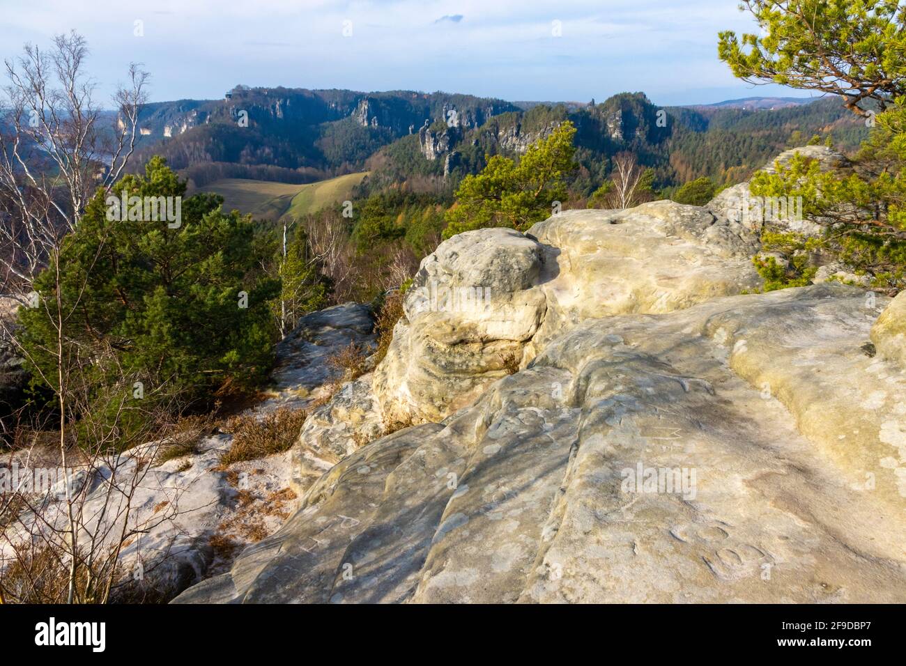 Rocce nella Sassonia Svizzera Foto Stock