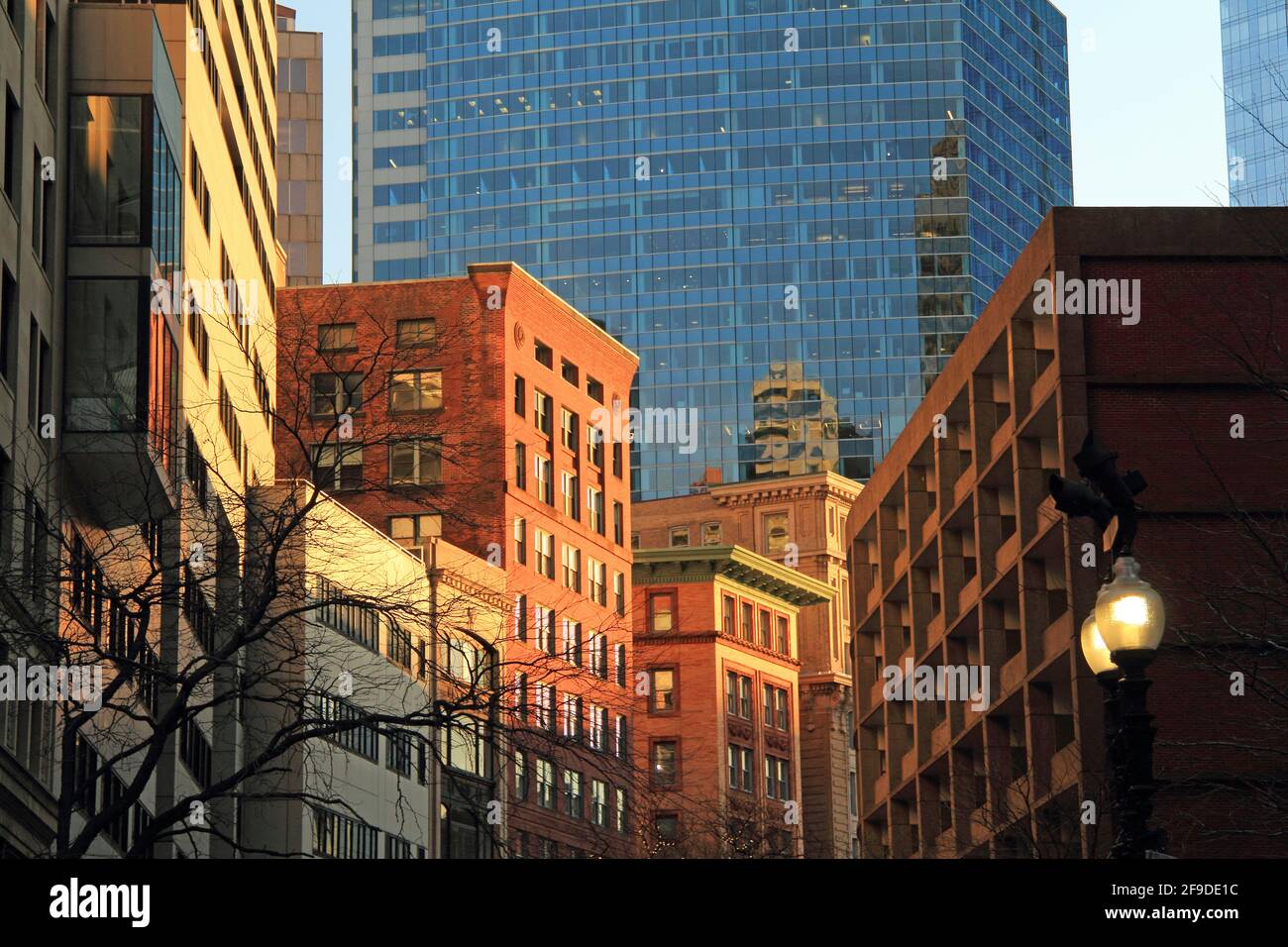 La città di Boston è la capitale e la città più popolosa del Commonwealth del Massachusetts 24 dicembre 2019 a Boston, ma Foto Stock