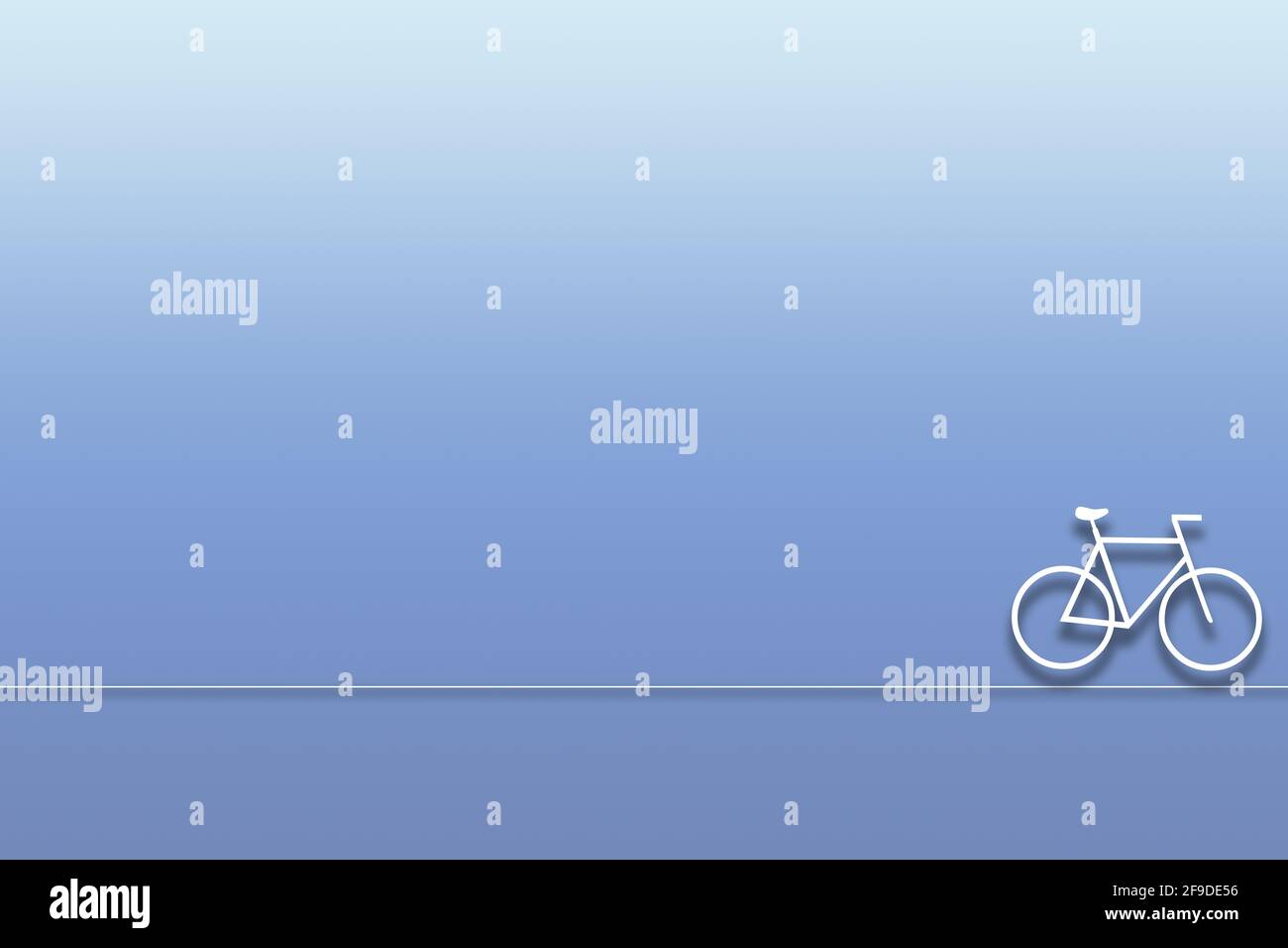 Icona di una bicicletta su uno sfondo blu a gradiente Foto Stock