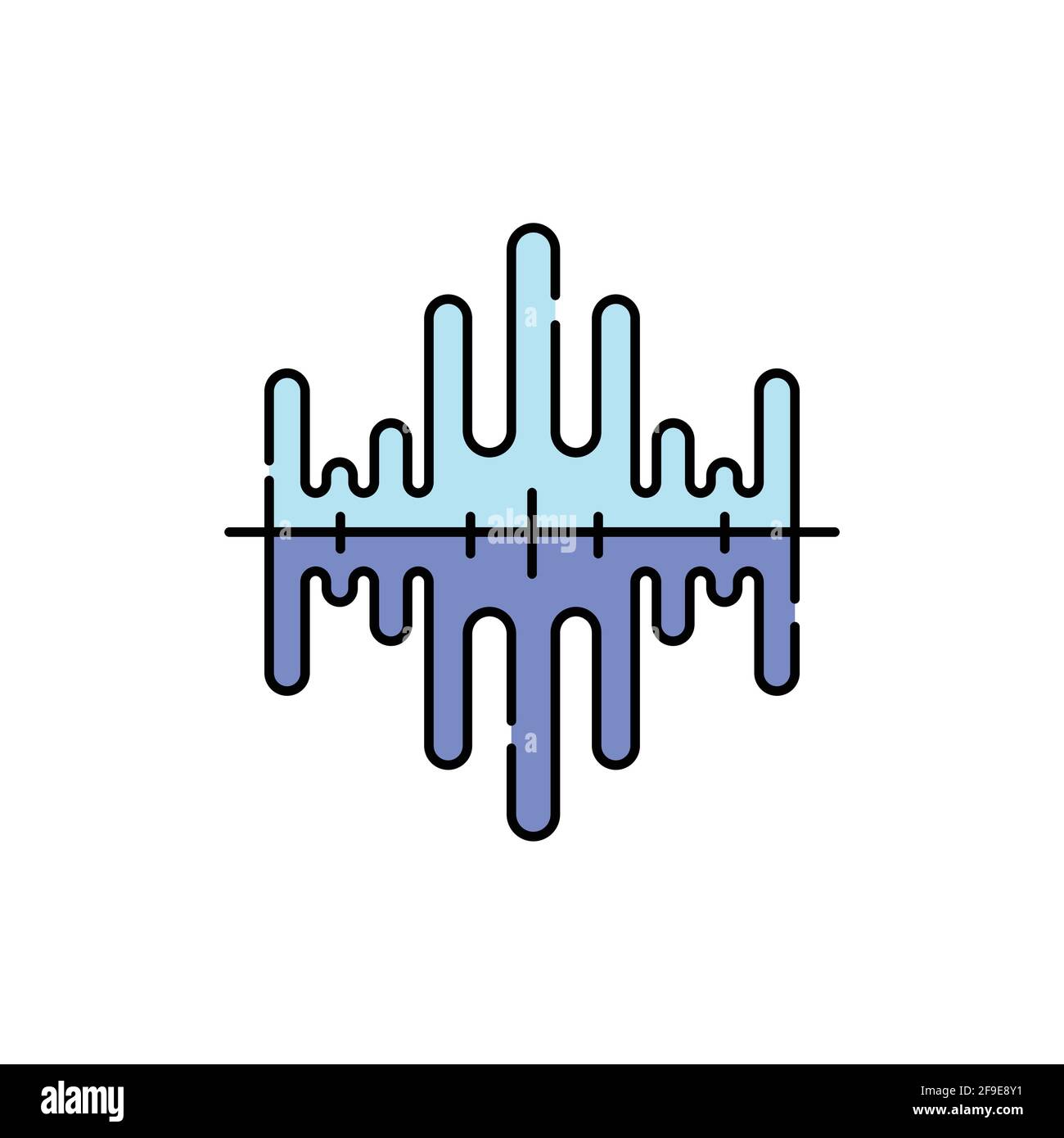 Icona della linea di colore acustica. Pittogramma per pagina web, app mobile, promo. Elemento di progettazione GUI UI UX. Tratto modificabile. Illustrazione Vettoriale