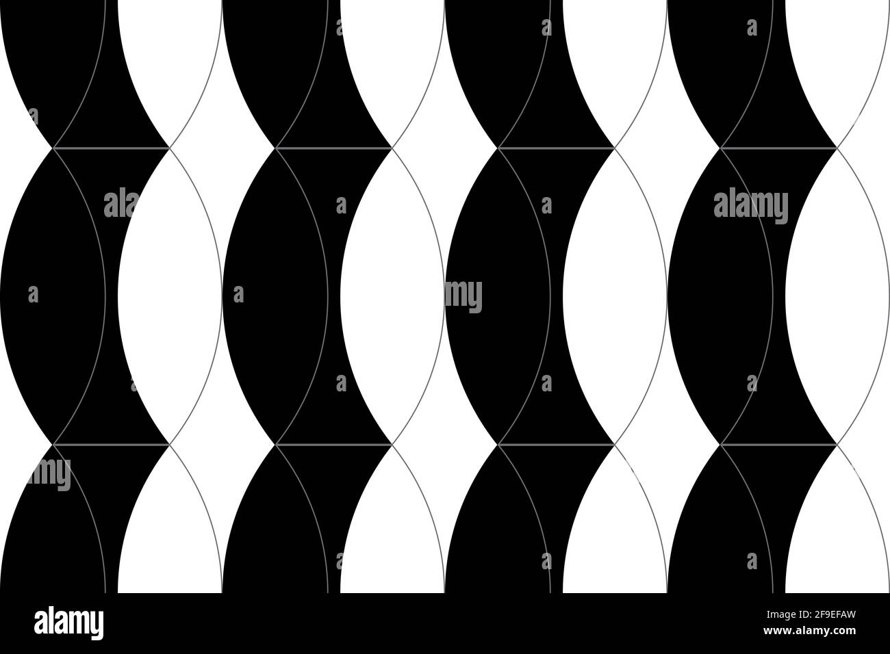 Motivo di sfondo astratto senza giunture realizzato con forme geometriche circolari. Arte vettoriale moderna, semplice e dinamica Foto Stock