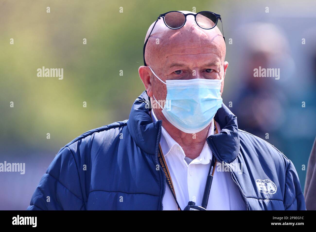 Imola, Italia. 18 Apr 2021. Alain Chantegret (fra) FIA F1 Delegato medico. Gran Premio d'Emilia Romagna, domenica 18 aprile 2021. Imola, Italia. Credit: James Moy/Alamy Live News Foto Stock