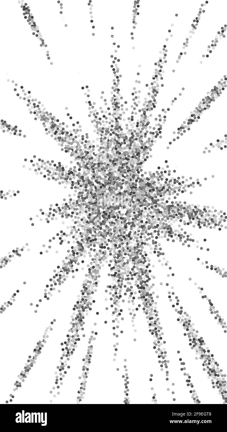 Confetti scintillanti rotondi in argento con glitter di lusso. Piccole particelle d'oro sparse su sfondo bianco. Elegante mascherina per le feste. Vettore splendido Illustrazione Vettoriale