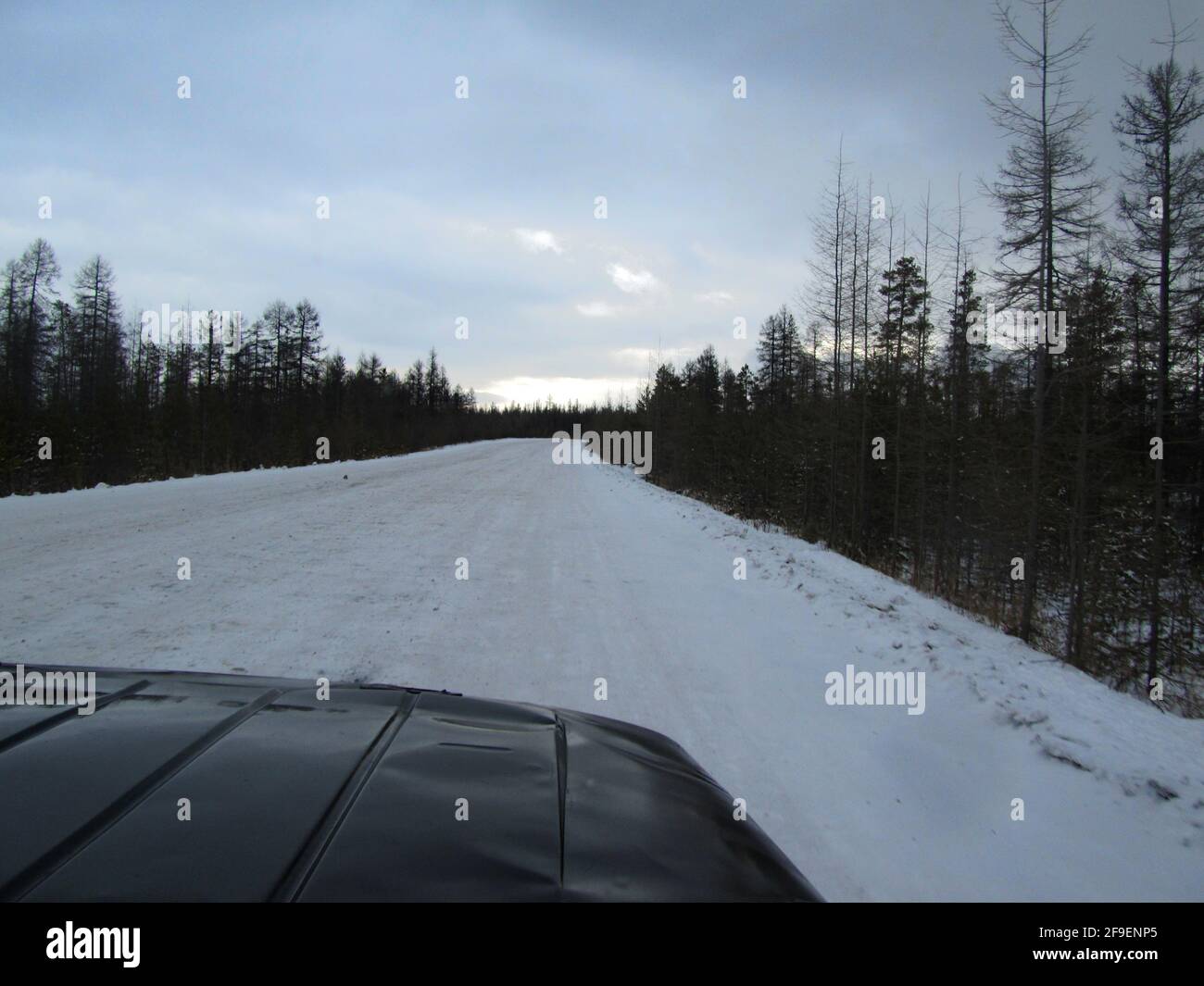 vista panoramica delle strade di yakutia in inverno Foto Stock
