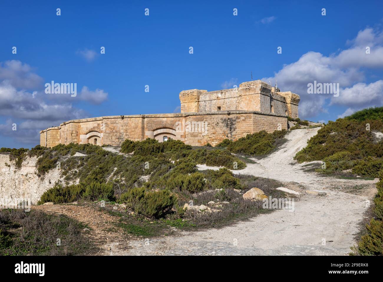 Fort San Lucian, Saint Lucian Tower O Fort Rohan A Marsaxlokk, Malta Foto Stock