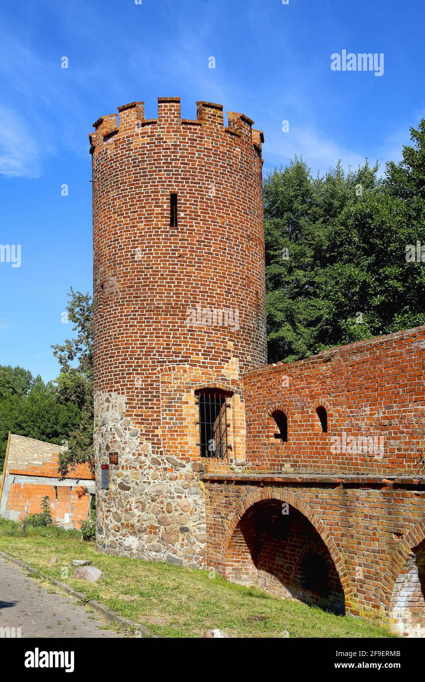 Polonia, Stargard Szczecinski, Blacksmith Tower, west Pomerania voivodato. Foto Stock