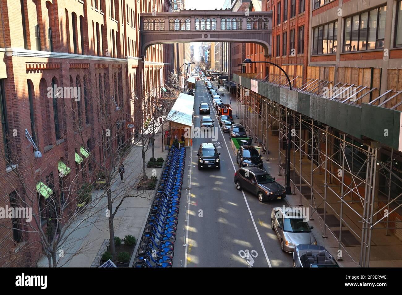 Architettura di New York City, vista da High Line Park Foto Stock