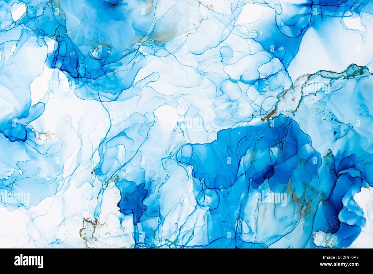 Alcol inchiostro blu sfondo astratto Foto Stock