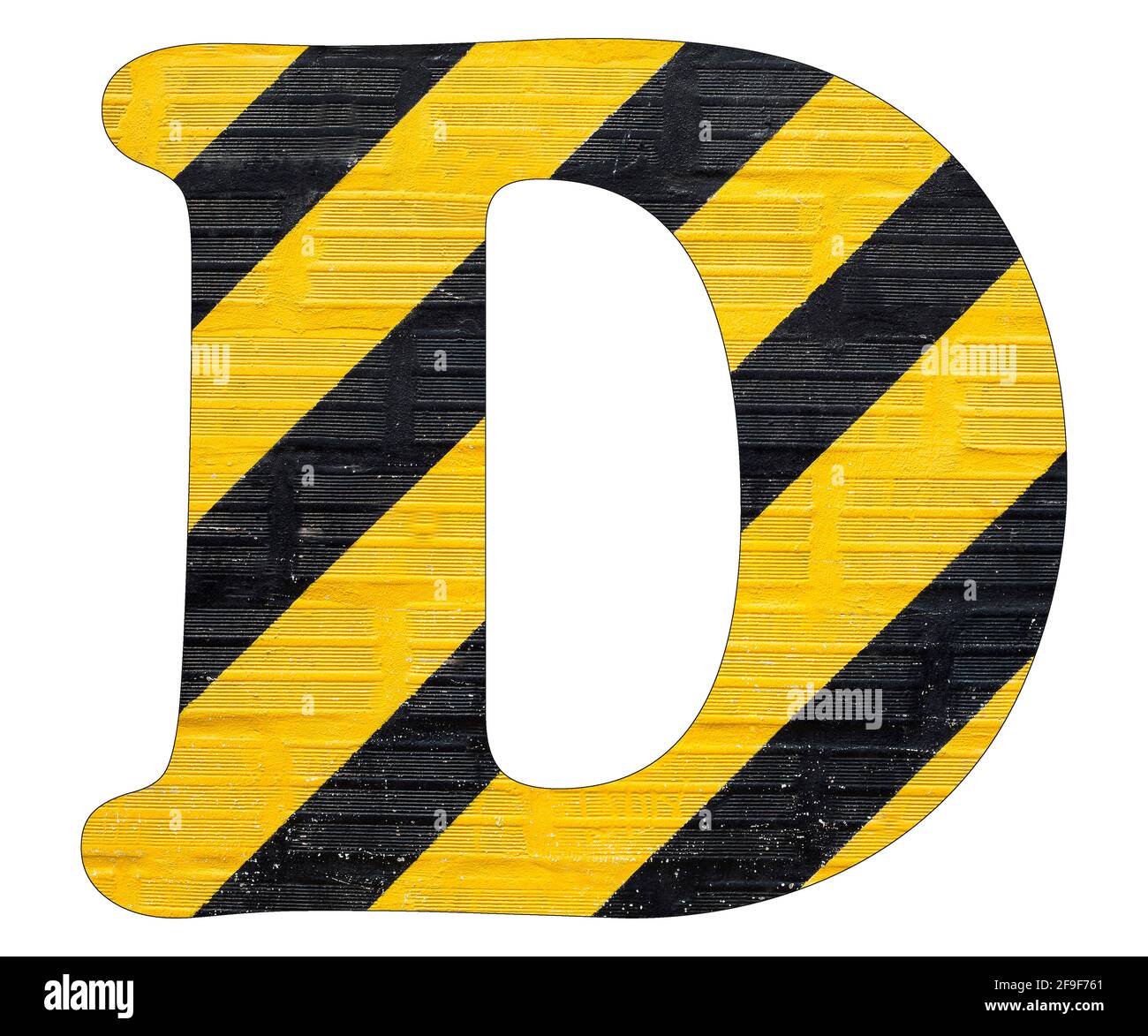 Lettera D - linee gialle e nere Foto Stock