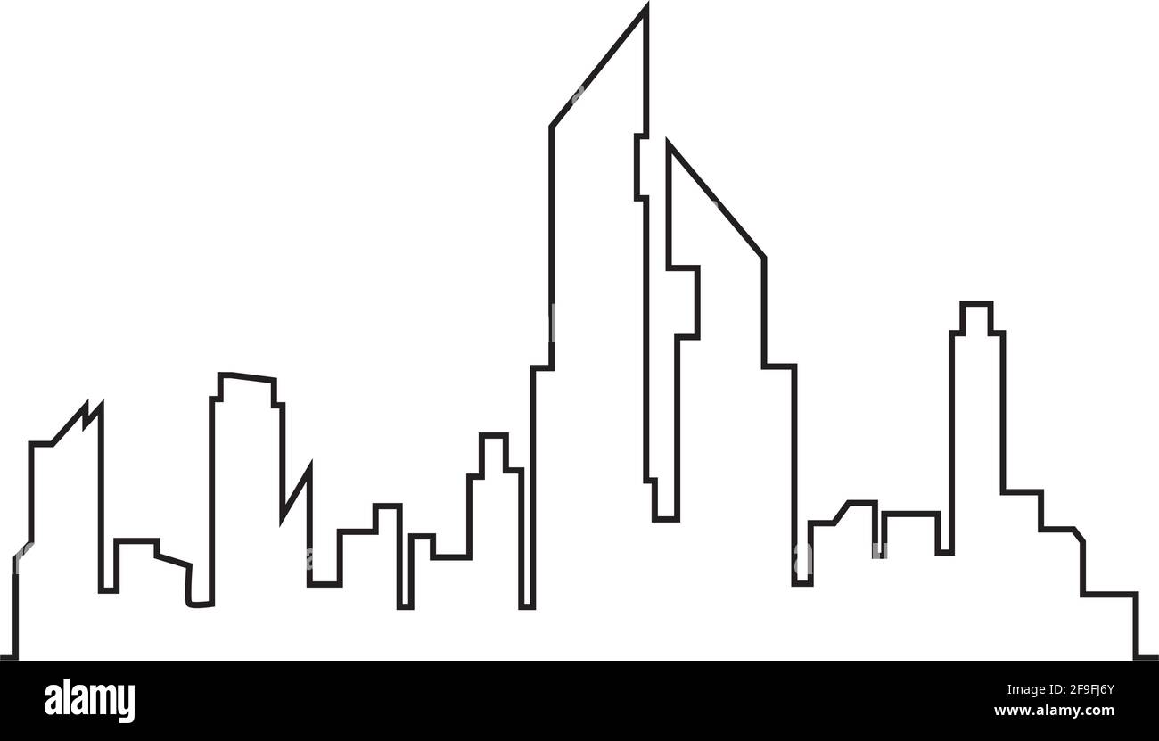 Città moderna skyline . città silhouette. illustrazione vettoriale in design piatto Illustrazione Vettoriale