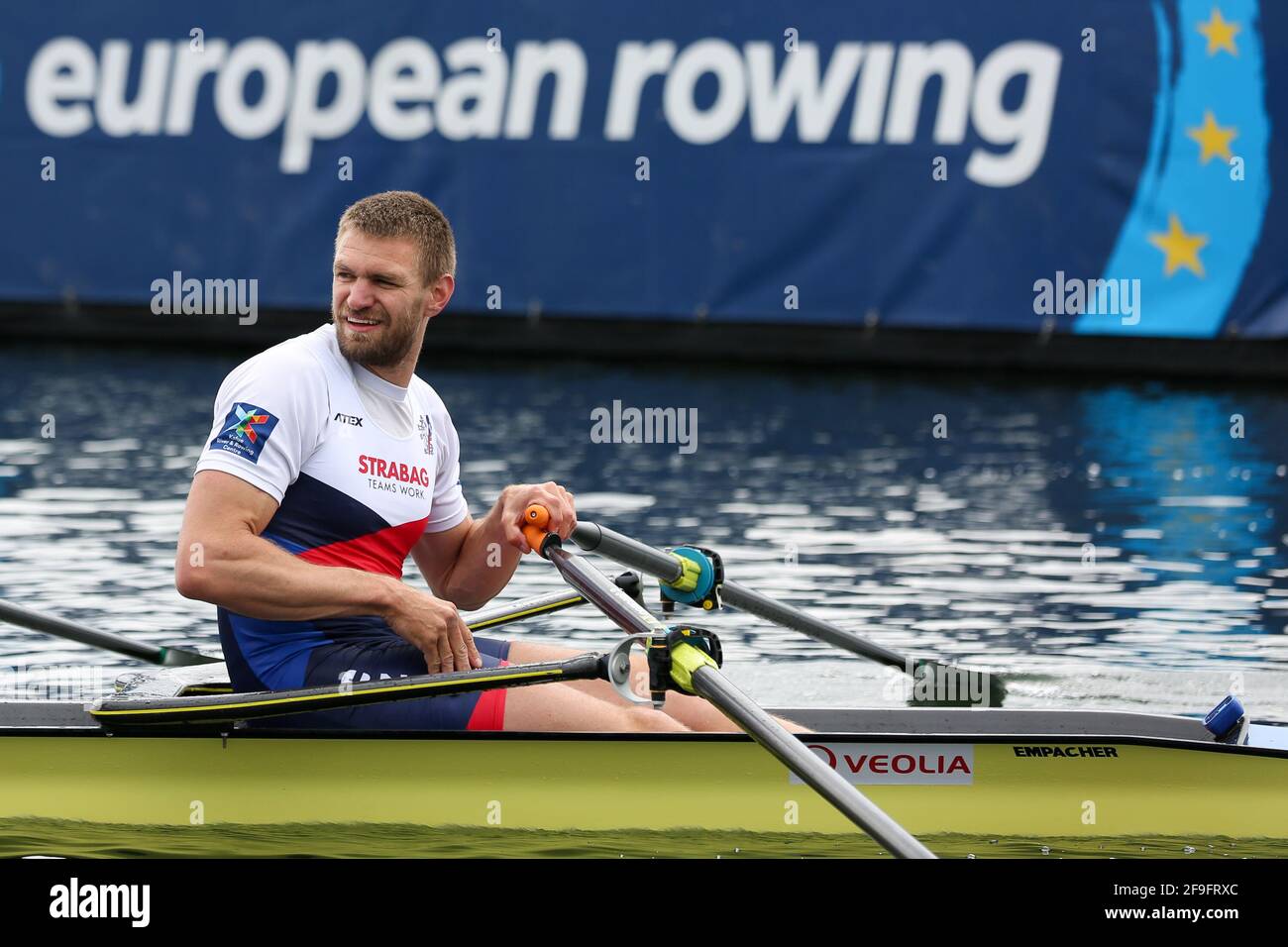 Ondrej SYNEK della Repubblica Ceca il giorno 2 al Campionato europeo di canottaggio sul lago di Varese il 10 aprile 2021 a Varese Foto Stock