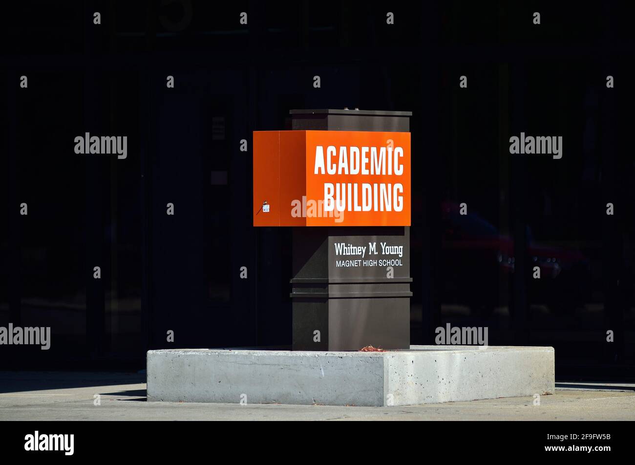 Chicago, Illinois, Stati Uniti. Whitney Young High School sul lato ovest della città. Foto Stock
