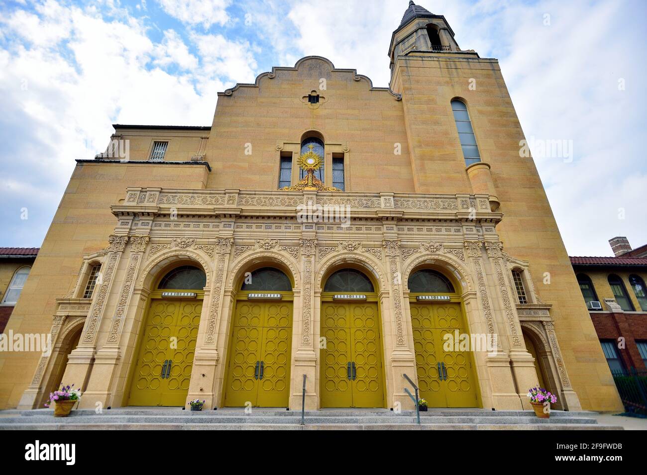 Chicago, Illinois, Stati Uniti. Chiesa cattolica di nostra Signora della Vittoria sul lato nord-ovest della città. Foto Stock