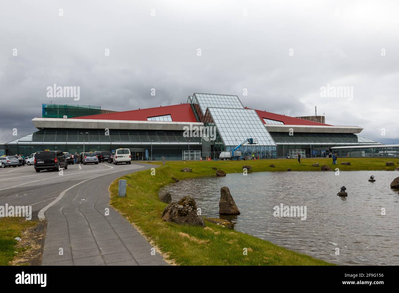 Keflavik, Islanda - 3 luglio 2017: Terminal all'aeroporto di Reykjavik Keflavik (KEF) in Islanda. Foto Stock
