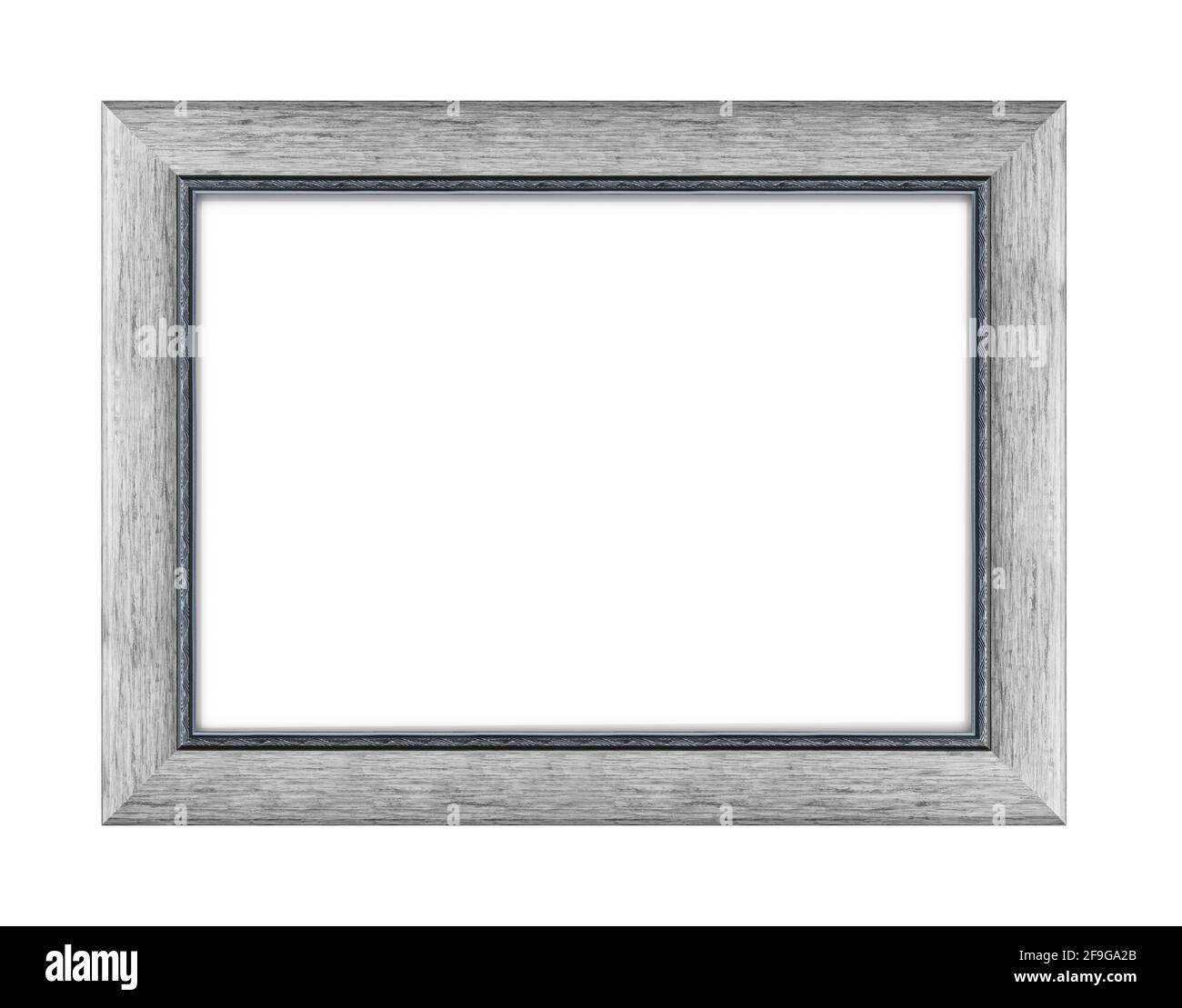 cornice in legno per foto o foto, cornice per uno specchio isolato su sfondo bianco. Con tracciato di ritaglio Foto Stock