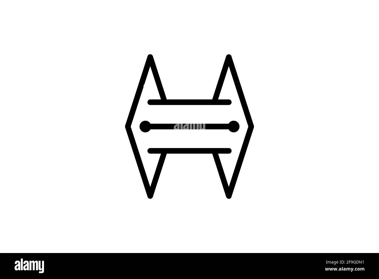 Logo Connect H. Logo Connection business, concetto di design a forma di H, stile line art. Design moderno e creativo, unico e minimalista. Illustrazione Vettoriale