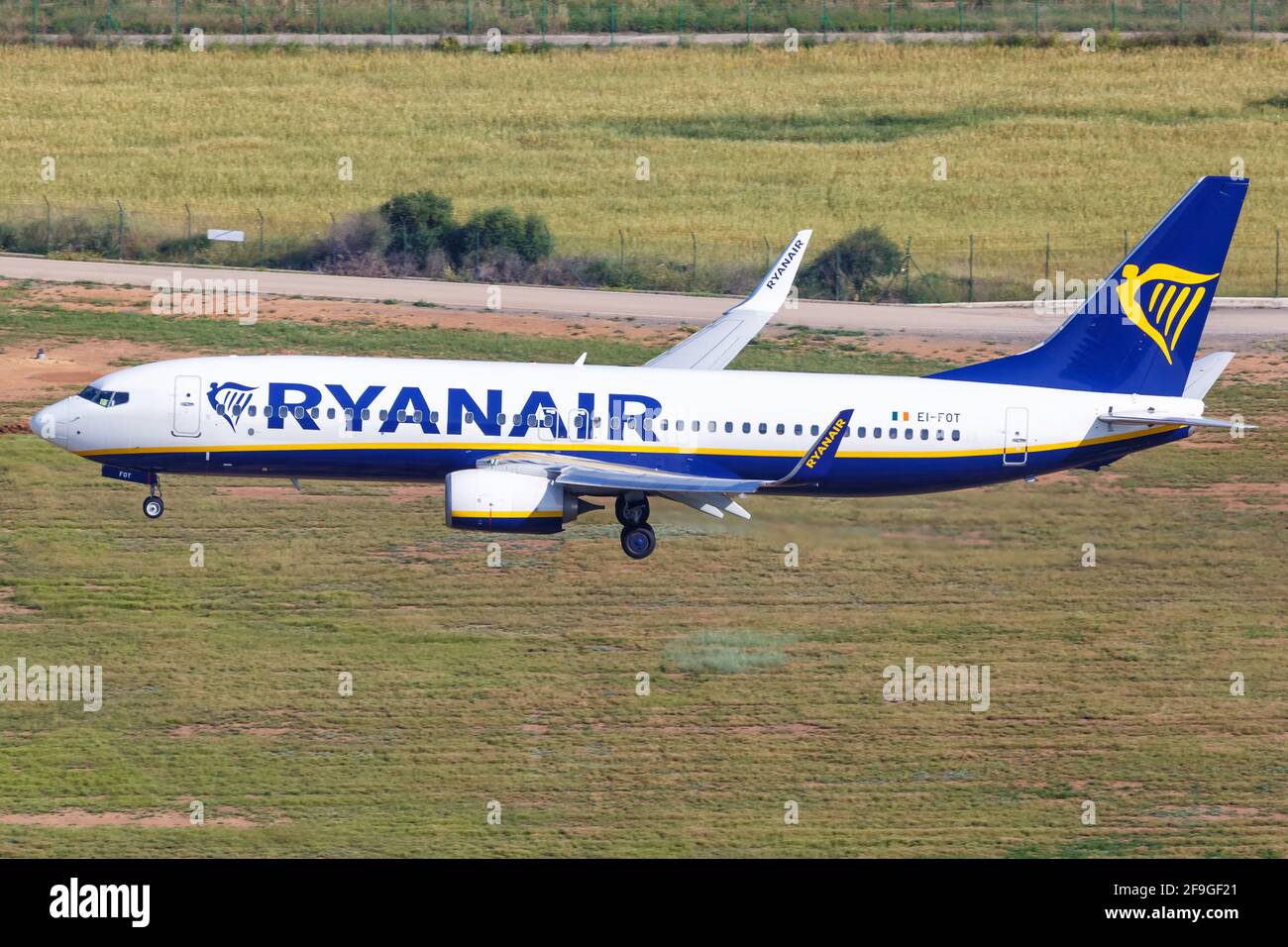 Palma de Mallorca, Spagna - 11 maggio 2018: Ryanair Boeing B737-800 aereo all'aeroporto di Palma de Mallorca (PMI) in Spagna. Boeing è un produttore di aeromobili Foto Stock
