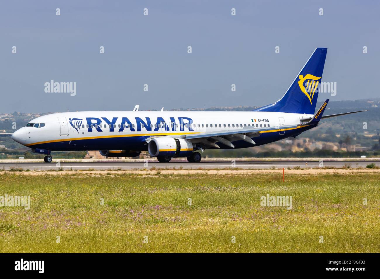 Palma de Mallorca, Spagna - 12 maggio 2018: Ryanair Boeing B737-800 aereo all'aeroporto di Palma de Mallorca (PMI) in Spagna. Boeing è un produttore di aeromobili Foto Stock