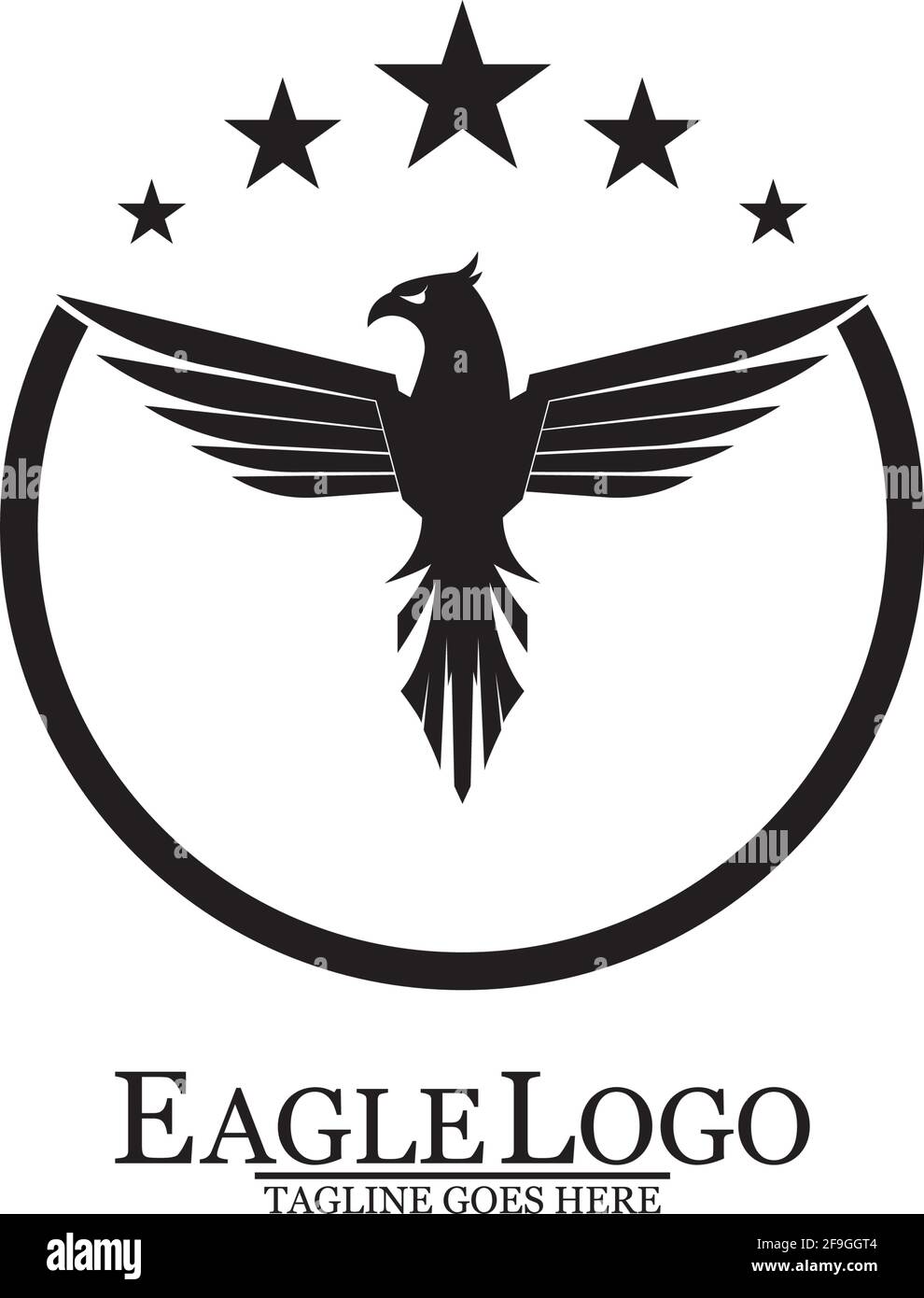 Modello vettoriale per il design del logo Eagle Icon Illustrazione Vettoriale
