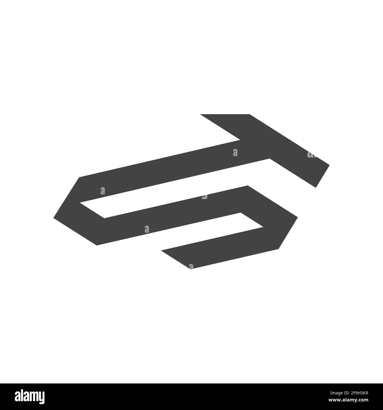 Design iniziale del modello vettoriale del logo della lettera ts. Design con logo lettera st collegato. Illustrazione Vettoriale