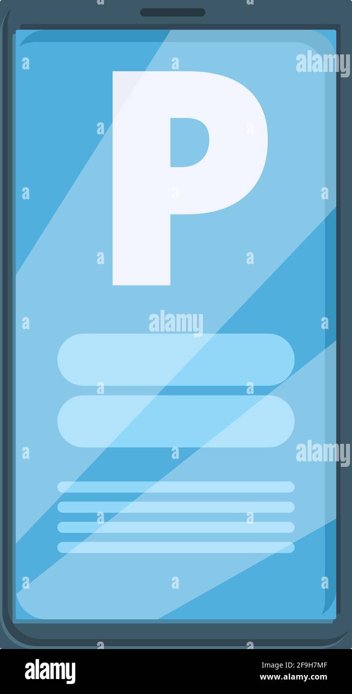 Icona per il parcheggio a pagamento dello smartphone. Cartoon di parcheggio a pagamento smartphone icona vettore per il web design isolato su sfondo bianco Illustrazione Vettoriale