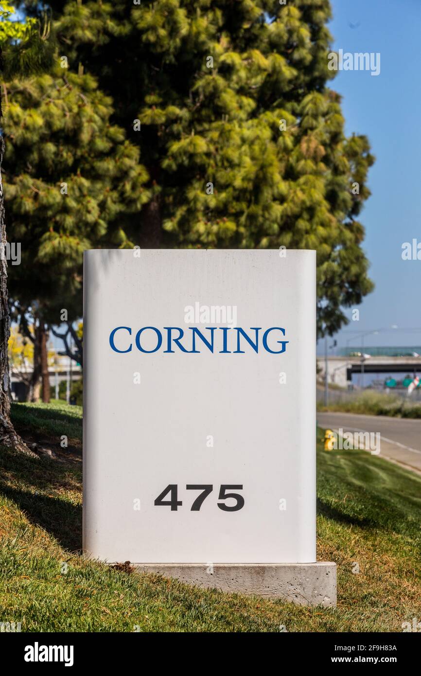 Corning ha sede in Silicon Valley California USA Foto Stock