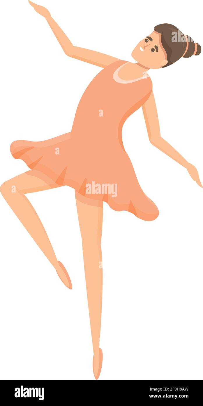 Donna ballerina icona. Cartoon di Donna ballerina vettore icona per il web design isolato su sfondo bianco Illustrazione Vettoriale