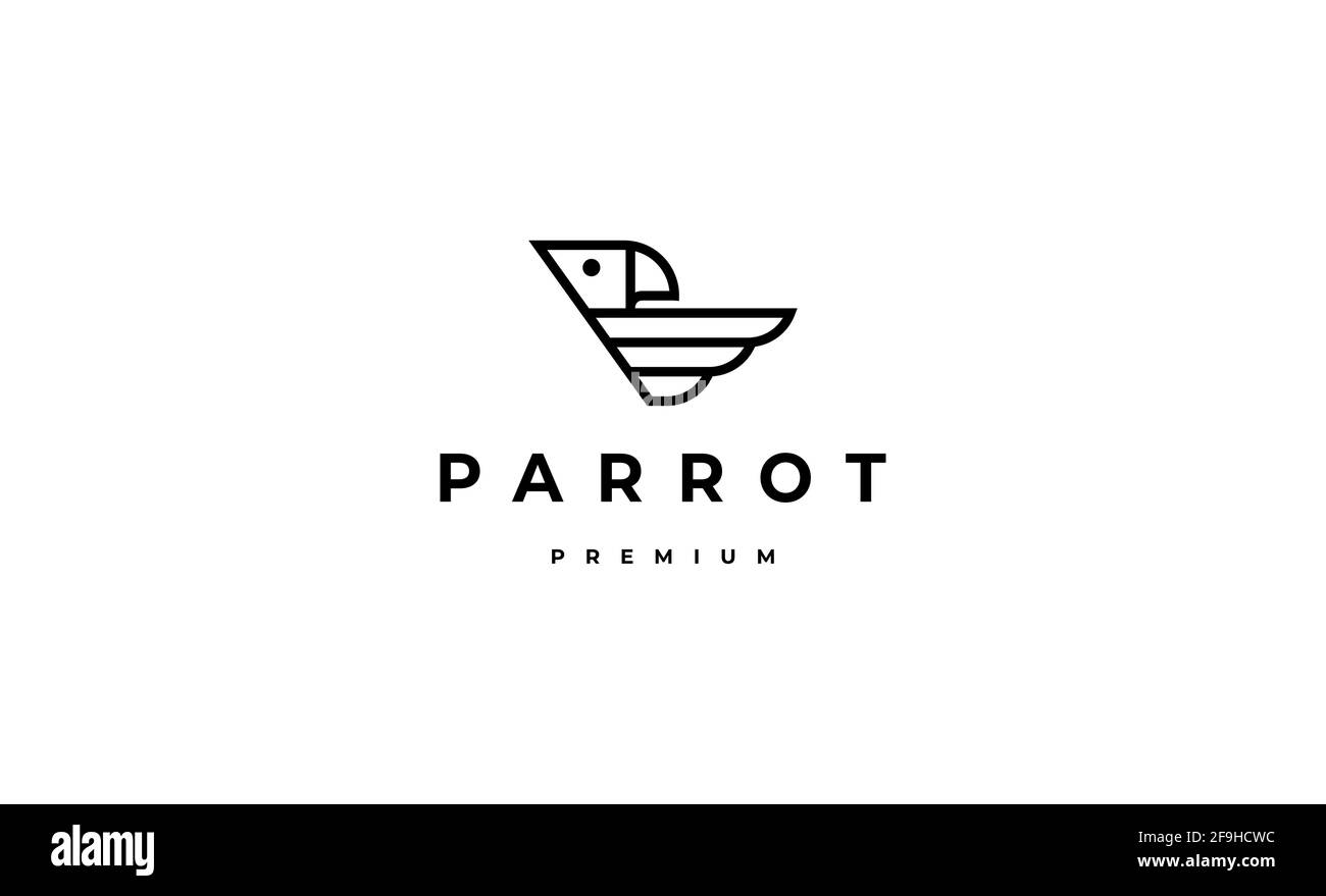 Vettore di disegno monogramma con logo Parrot Illustrazione Vettoriale