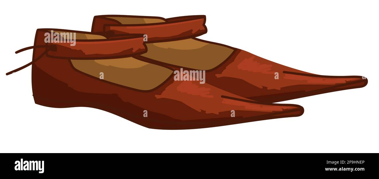 Abiti antichi e accessori, stivali con cinturini Illustrazione Vettoriale