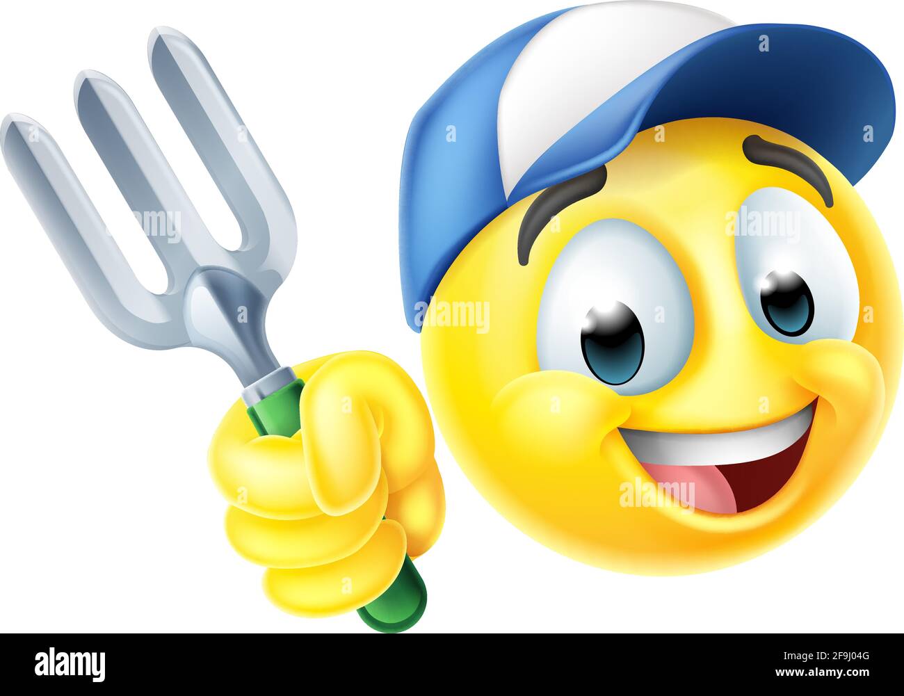 Giardiniere Emoticon viso Cartoon Illustrazione Vettoriale