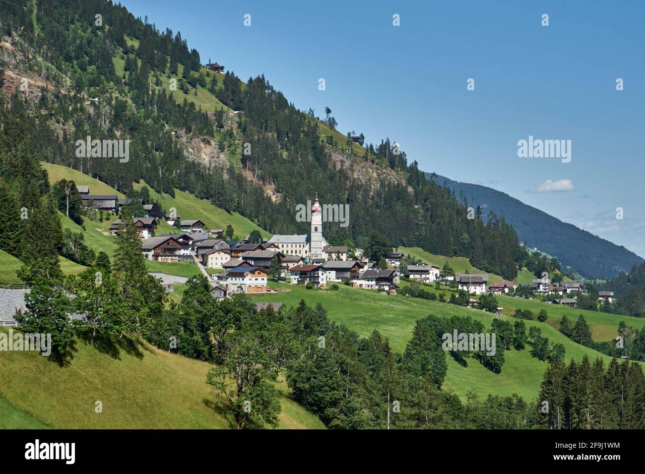 Maria luggau, Wallfahrtskirche Maria Schnee, Lesachtal, Bezirk Hermagor, Kärnten, Österreich Foto Stock