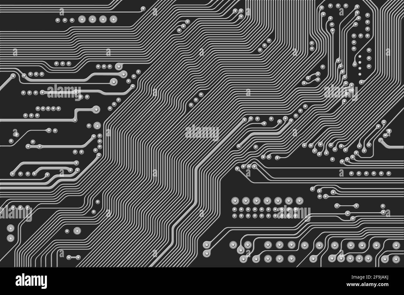 Dettaglio astratto della scheda a circuito stampato - struttura tecnologica Foto Stock