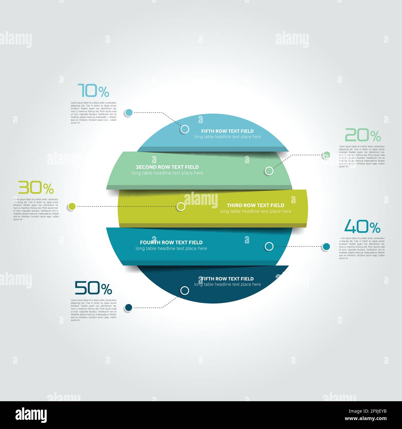 cerchio 3d, infografica rotonda, modello, grafico, schema, diagramma, tabella, programma, elemento. Vettore. Illustrazione Vettoriale