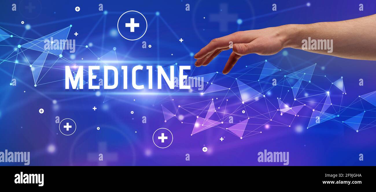 Primo piano della mano ritagliata che punta Foto Stock