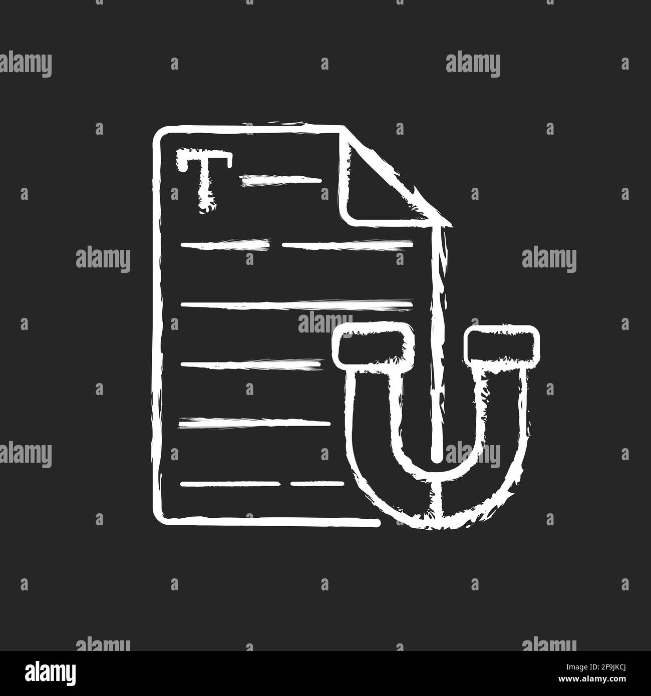 Testo accattivante icona bianca gesso su sfondo nero Illustrazione Vettoriale