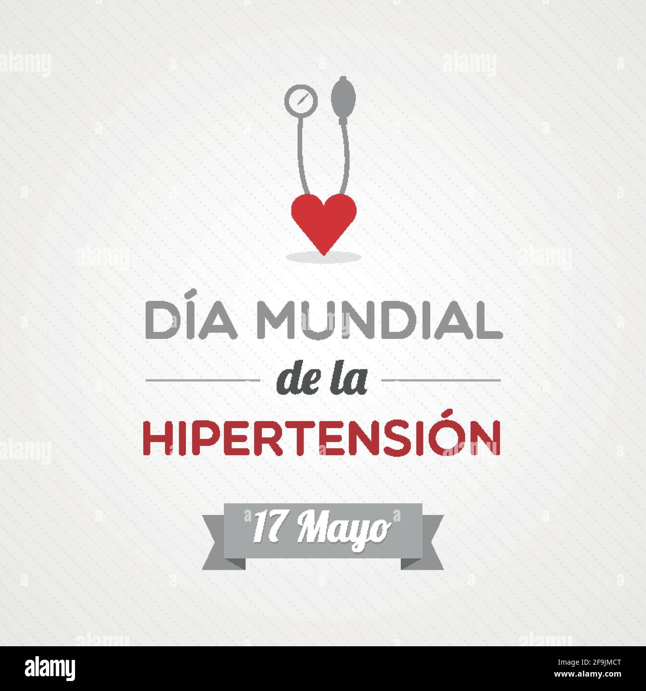 Giornata mondiale dell'ipertensione in spagnolo. Maggio 17. Illustrazione vettoriale, design piatto Illustrazione Vettoriale