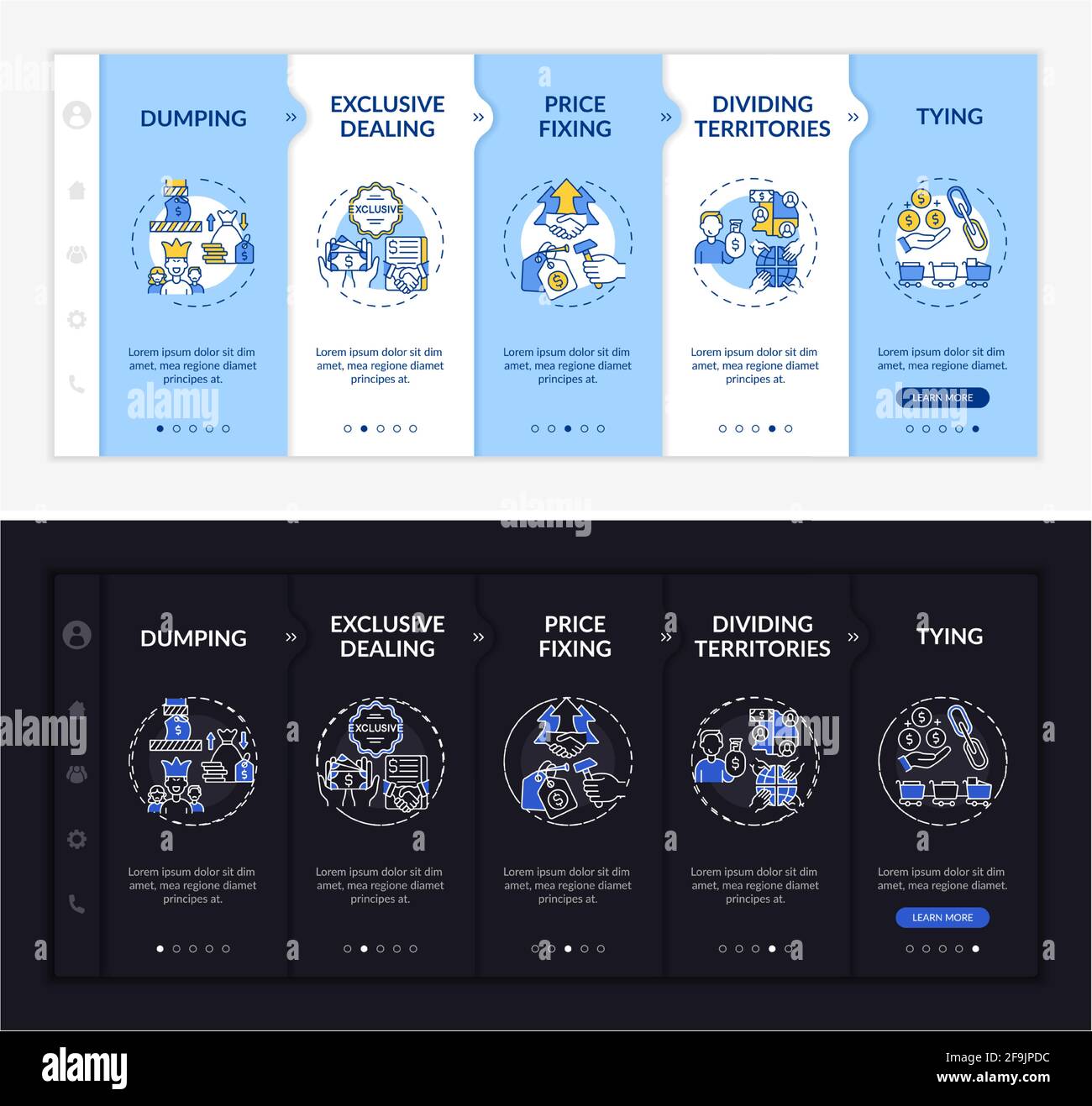 Modello vettore di inserimento delle policy non competitive Illustrazione Vettoriale