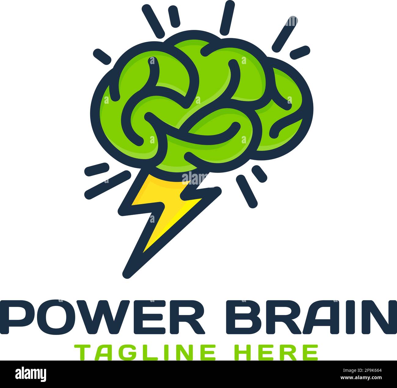 Logo Deisgn Vector Power Brain Illustrazione Vettoriale