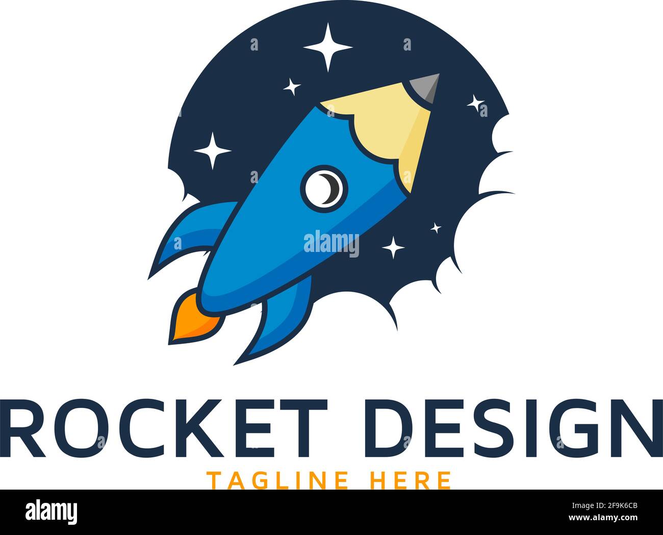 Logo Deisgn Vector Rocket Illustrazione Vettoriale