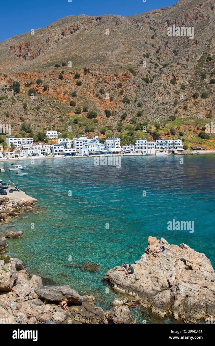 Loutro villaggio a sud dell'isola di Creta Foto Stock